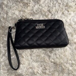 Steve Madden Black Quilted Clutch/Wristlet